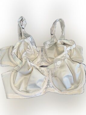 JCPenny Underscore Unlined Shinny Sayin Lace-Trim Underwire Bra Biege 40D 2 PCS